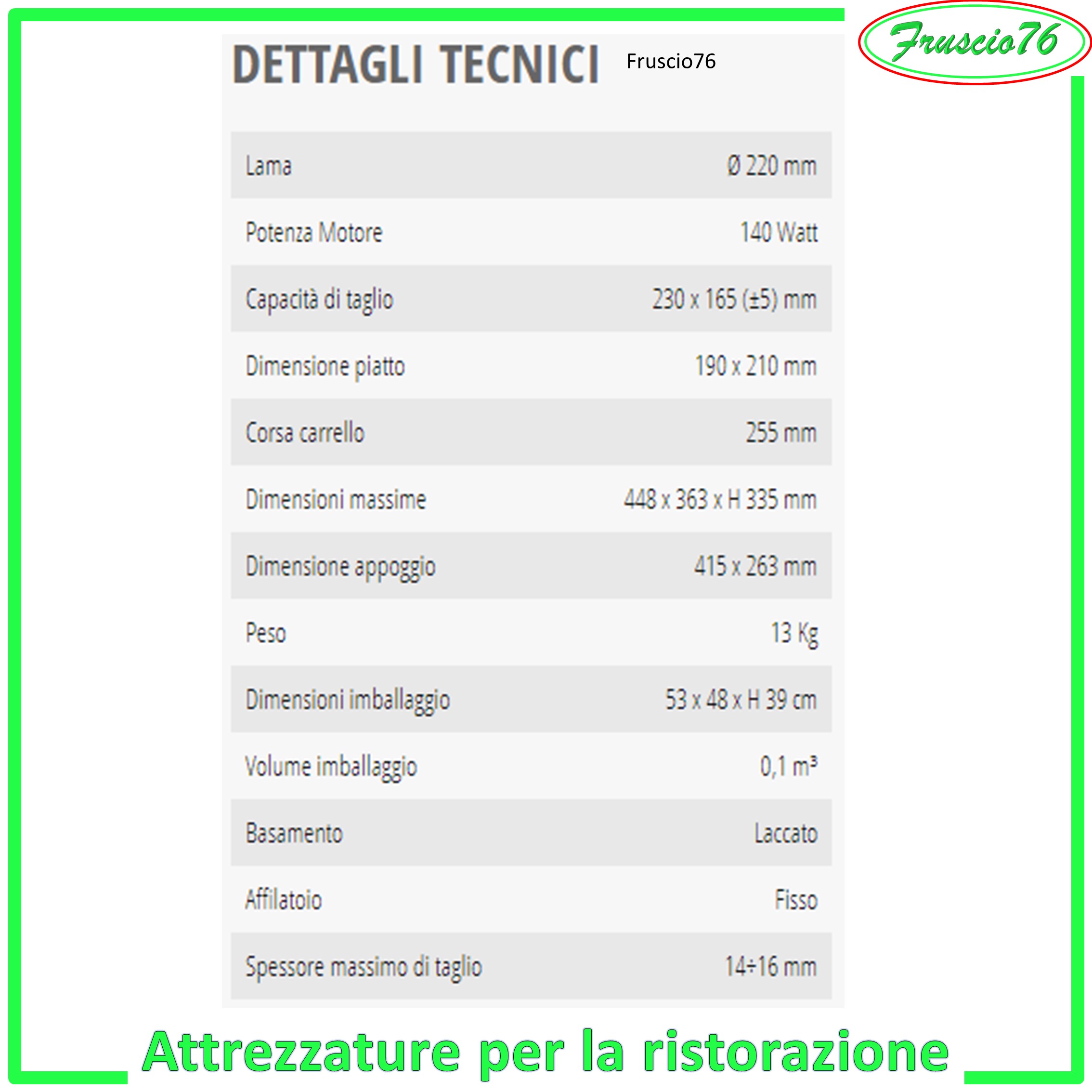 AFFETTATRICE Elettrica RGV LUSSO Lama 22 220 NON USATA NUOVA SEMI-Professionale